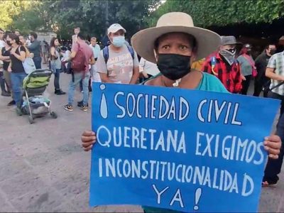 Marchan contra la “Ley Concesiones”, que privatiza el agua en Querétaro