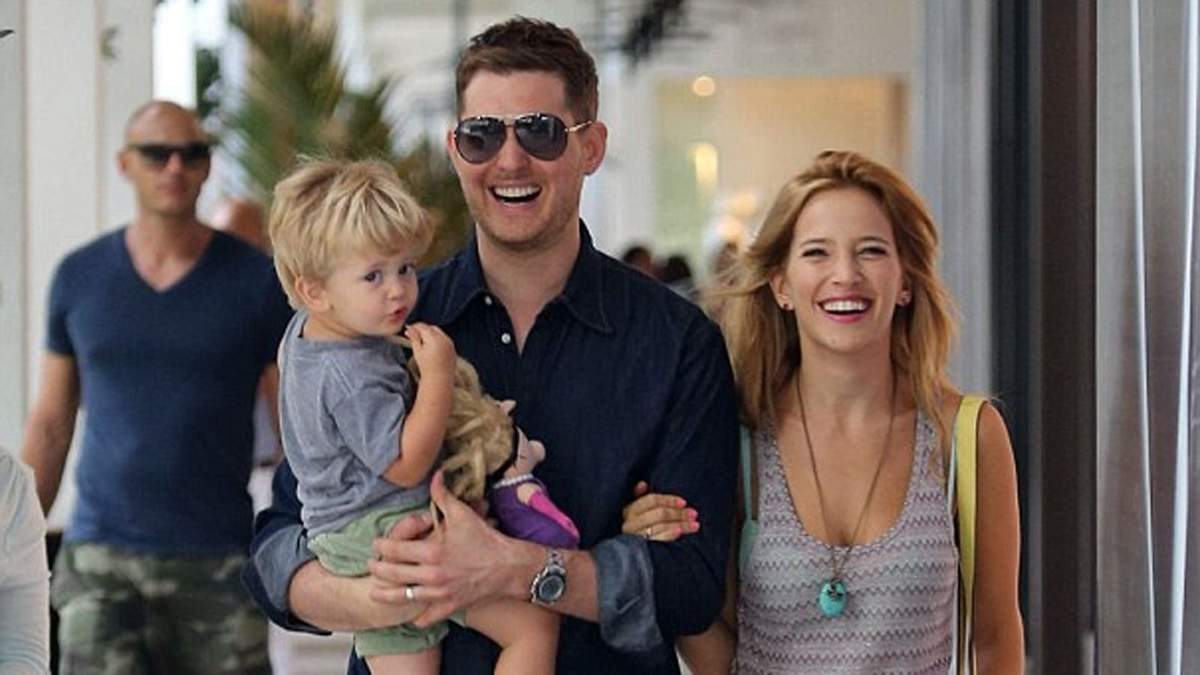Luisana Lopilato, Michael y Noah Bublé. Foto: (Twitter)