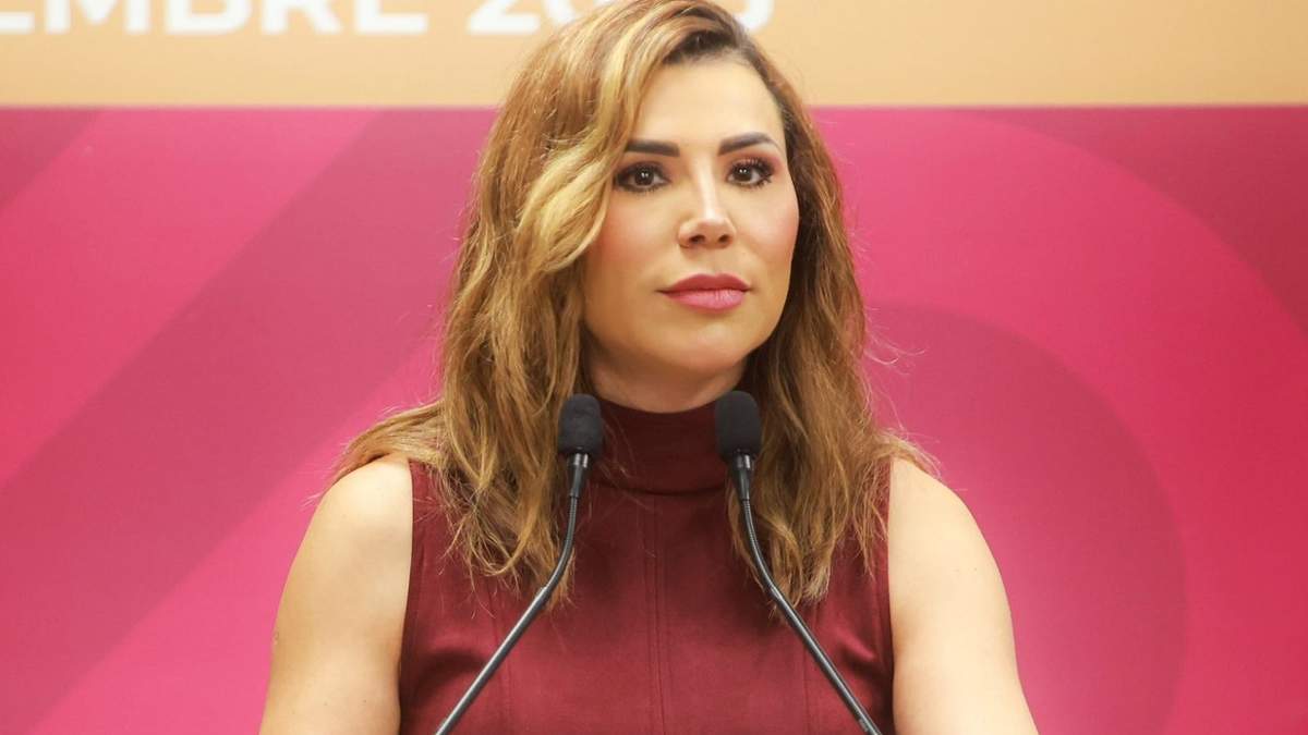 La gobernadora del estado de Baja California, Marina del Pilar Olmedo, en su conferencia matutina