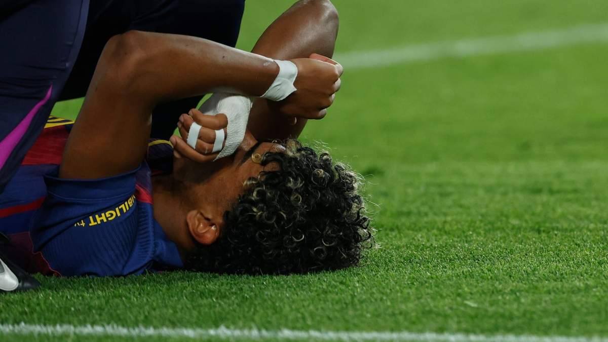 Lamine Yamal se tiró al césped después de anotar el gol de la victoria ante el Celta a los 40 minutos