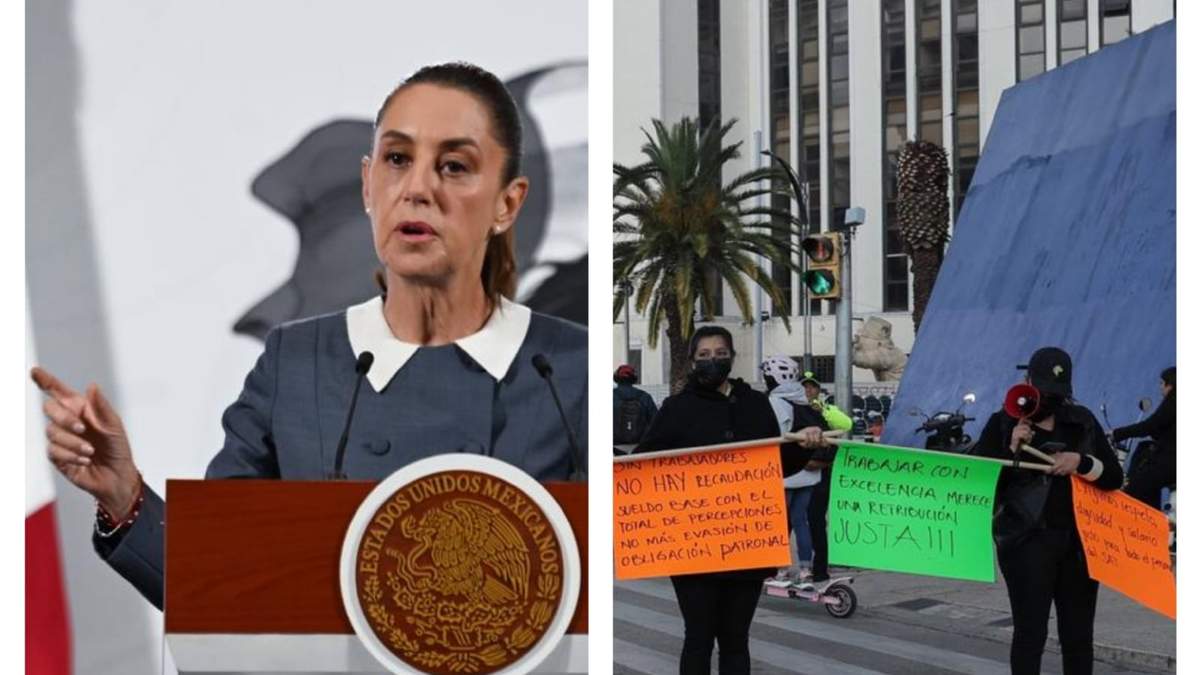 Claudia Sheinbaum habló en la mañanera sobre las protestas de trabajadores del SAT