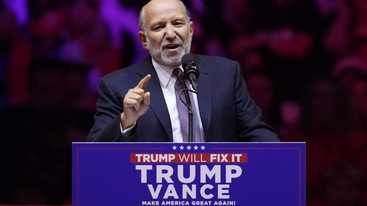El multimillonario Howard Lutnick en el evento a favor del candidato presidencial republicano Donald Trump en el Madison Square Garden de Nueva York el 27 de octubre del 2024