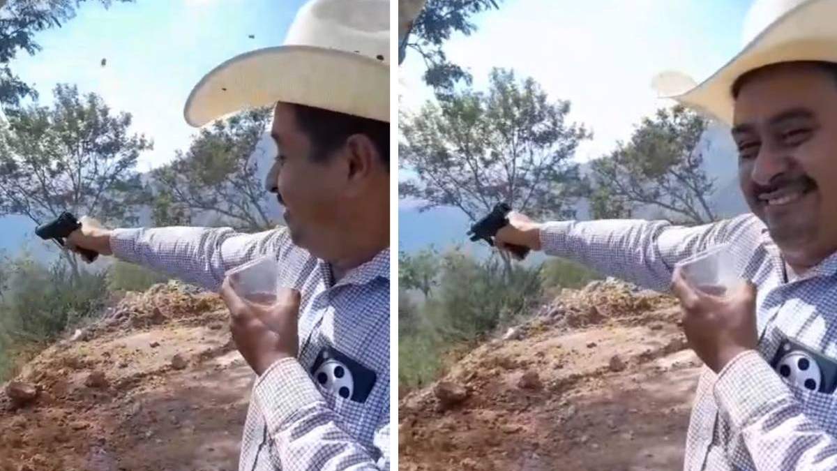 Leonel Perusquía Muedano, legislador de Hidalgo por el PRD, es captado usando un arma de fuego, tras presuntamente consumir bebidas alcohólicas
