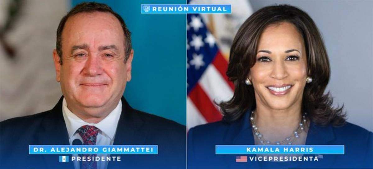 El presidente de Guatemala Giammattei y la vicepresidenta de EU, Kamala Harris