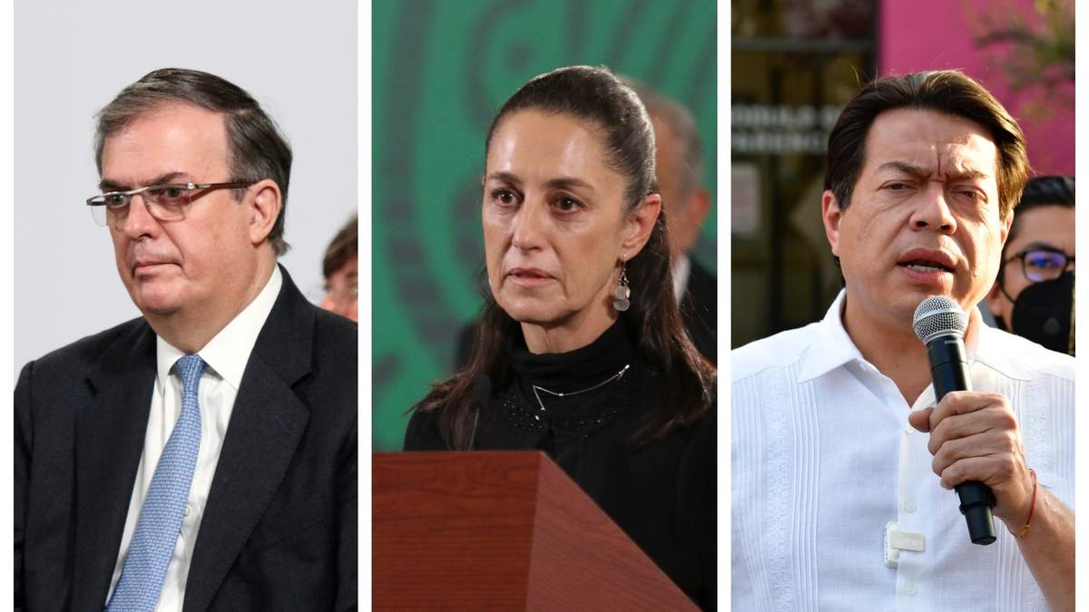 Ebrard, Sheinbaum y Delgado