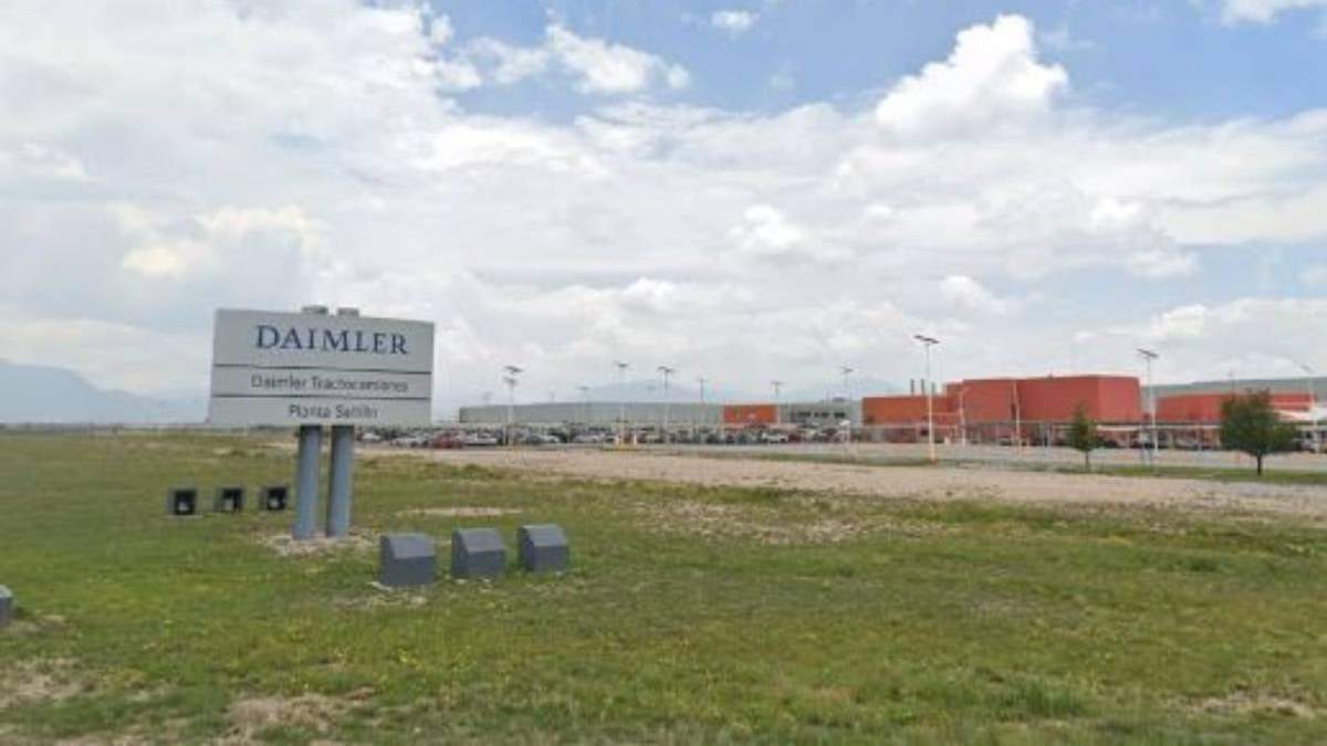 Planta de Daimler Truck en Saltillo, Coahuila, empresa que anunció el despido de 500 trabajadores la última semana de julio del presente
