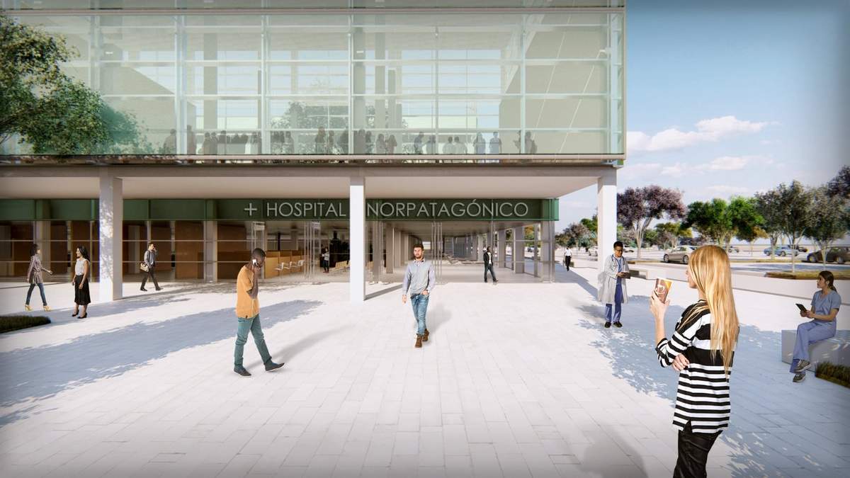 Proyecto del Hospital Norpatagónico: una de las obras de infraestructura más grandes de la provincia. Fuente: (Twitter)