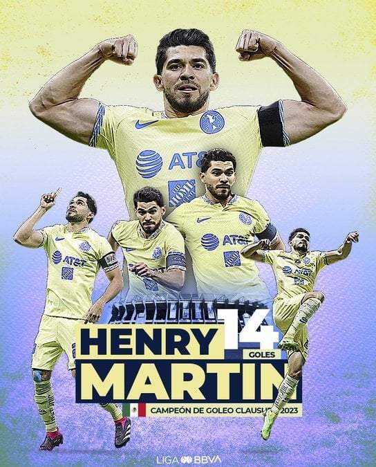 Cartel de Henry Martín, campeón de goleo del torneo Clausura 2023