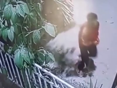Extorsionador pierde el brazo al explotarle la bomba que colocaba para su víctima (Video)
