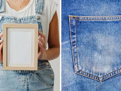 DIY fácil: cómo aprovechar un jean viejo y un portarretrato sin uso en una pieza decorativa con estilo rústico
