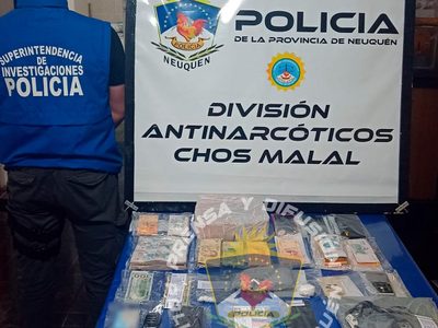Secuestraron droga valuada en más de 6 millones de pesos en Chos Malal