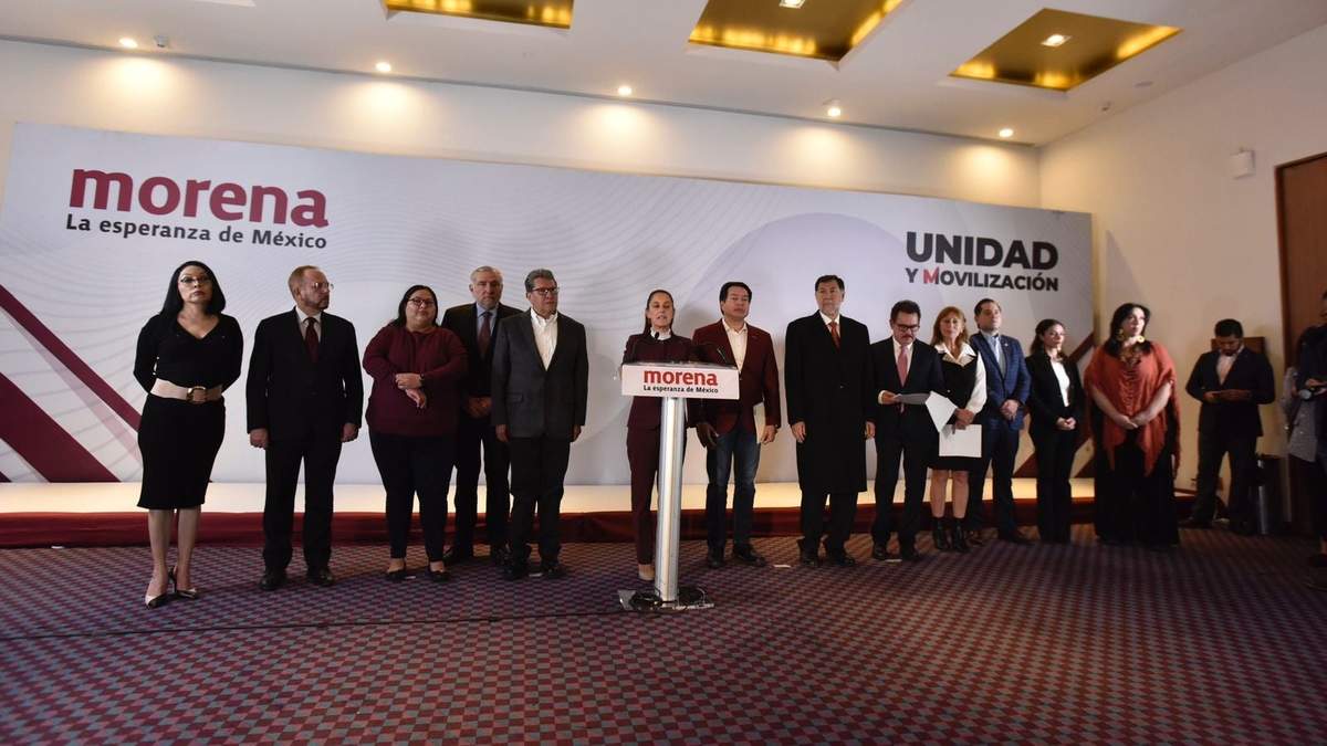 Claudia Sheinbaum en la conferencia en la que expresó su apoyo a las iniciativas del presidente