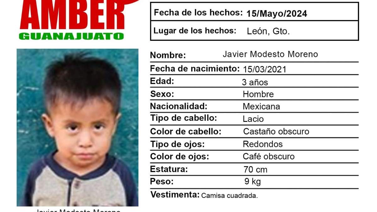 Alerta Ámber por el niño Javier Modesto