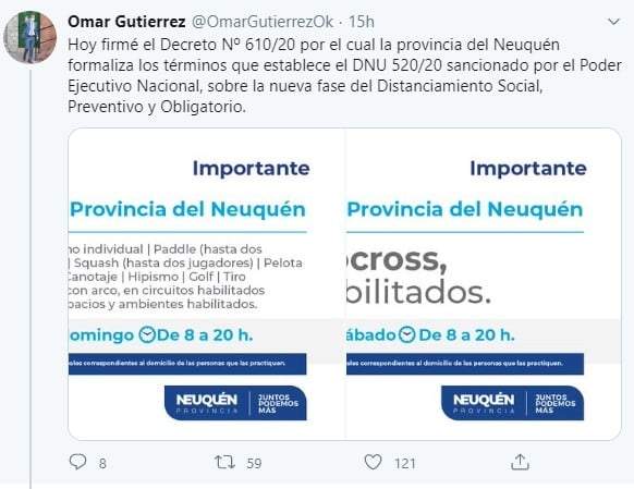 Tuit del gobernador