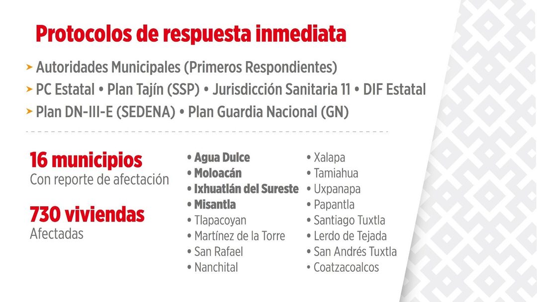 Municipios afectados por el frente frío 6