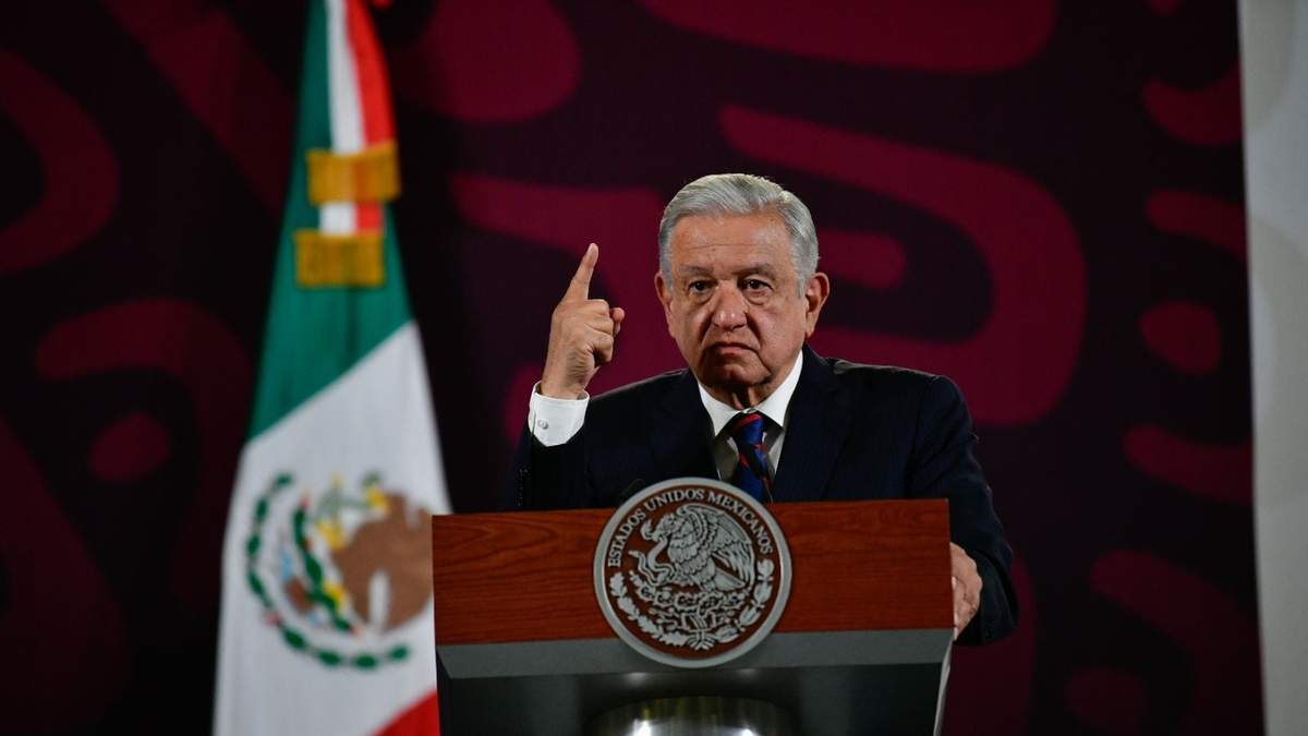 El presidente durante la conferencia en Palacio Nacional