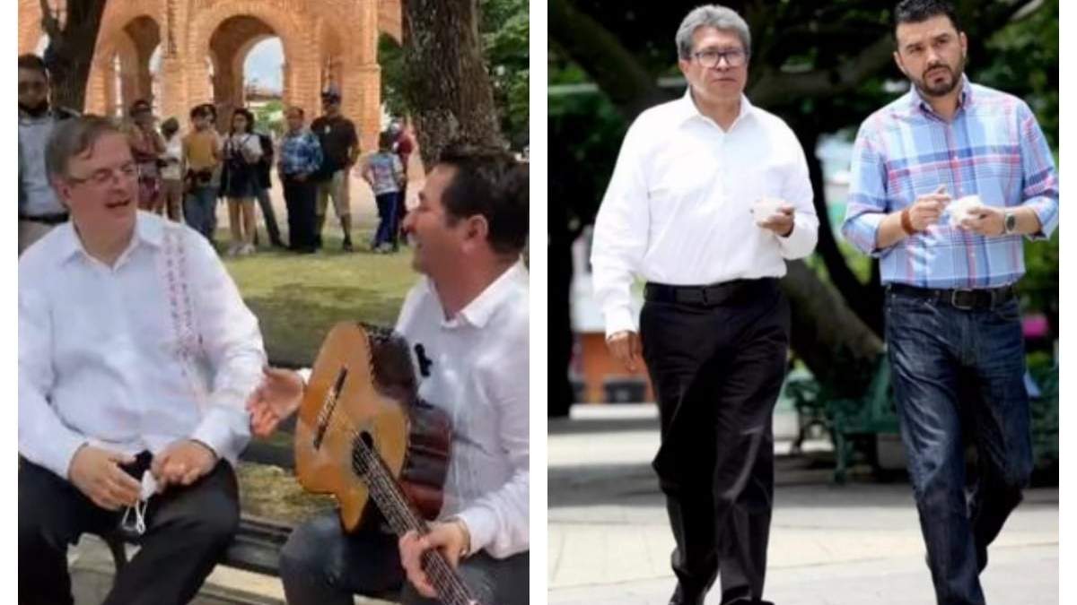 Marcelo Ebrard y Ricardo Monreal en Chiapas