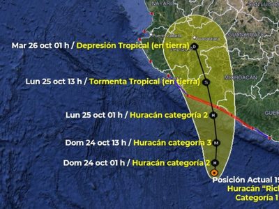 Al menos cuatro estados en alerta por la llegada del huracán “Rick”