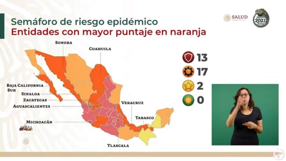 El mapa presentado en la conferencia de Palacio Nacional