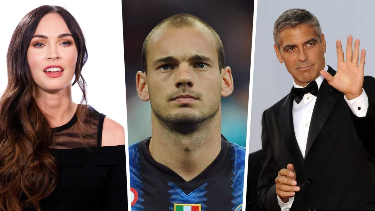Megan Fox, Wesley Sneijder y George Clooney. Fuente:(Twitter).