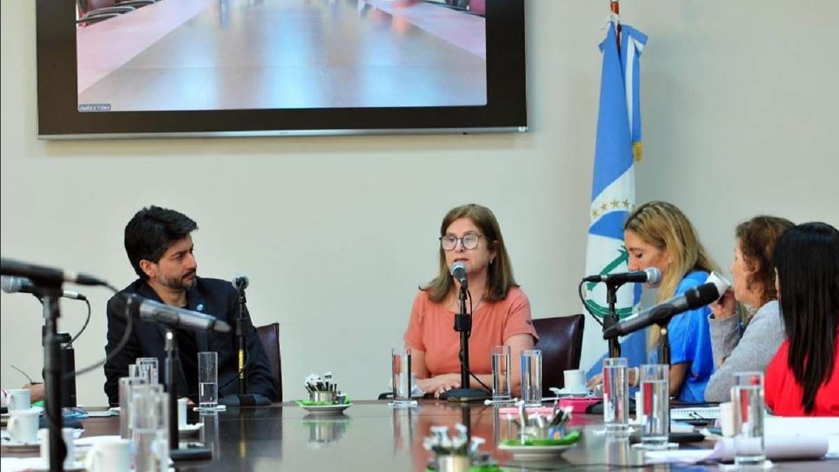Marcelo Moreyra y diputados de la comisión de Educación, Cultura, Ciencia y Tecnología de la legislatura provincial. Fuente: (Legislatura de Neuquén).