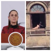 Sheinbaum admite que una mujer salió a la ventana de Palacio Nacional a asolearse