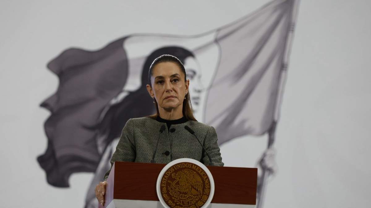 La presidenta Claudia Sheinbaum en la conferencia matutina de Palacio Nacional, este viernes 12 de septiembre de 2025