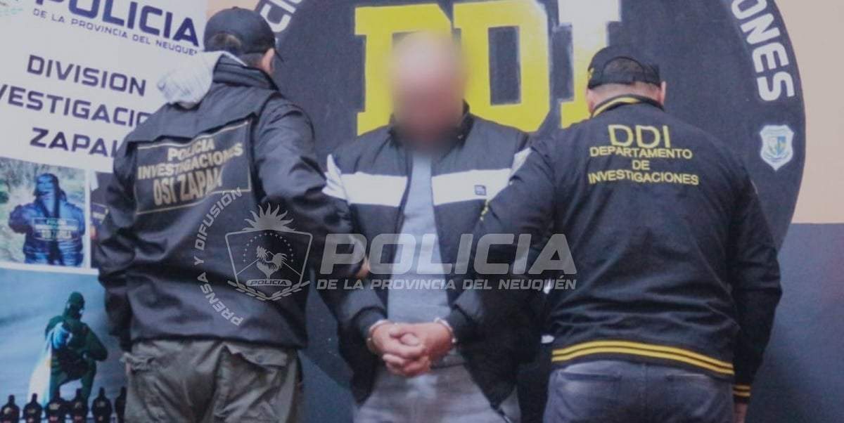 El prófugo fue detenido el 26 de julio en la ciudad capital de San Luis. Fuente: (Policía de Neuquén)