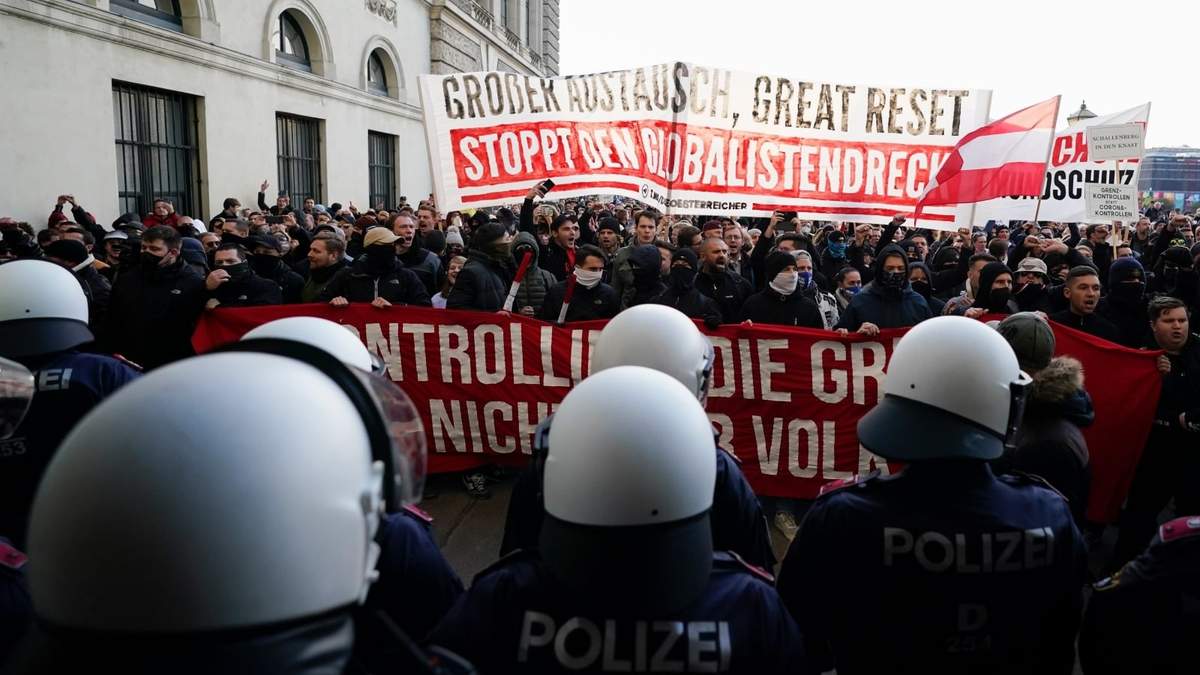 El confinamiento en Austria provocó protestas