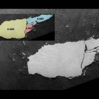 El iceberg colosal A-68A se rompe en pedazos