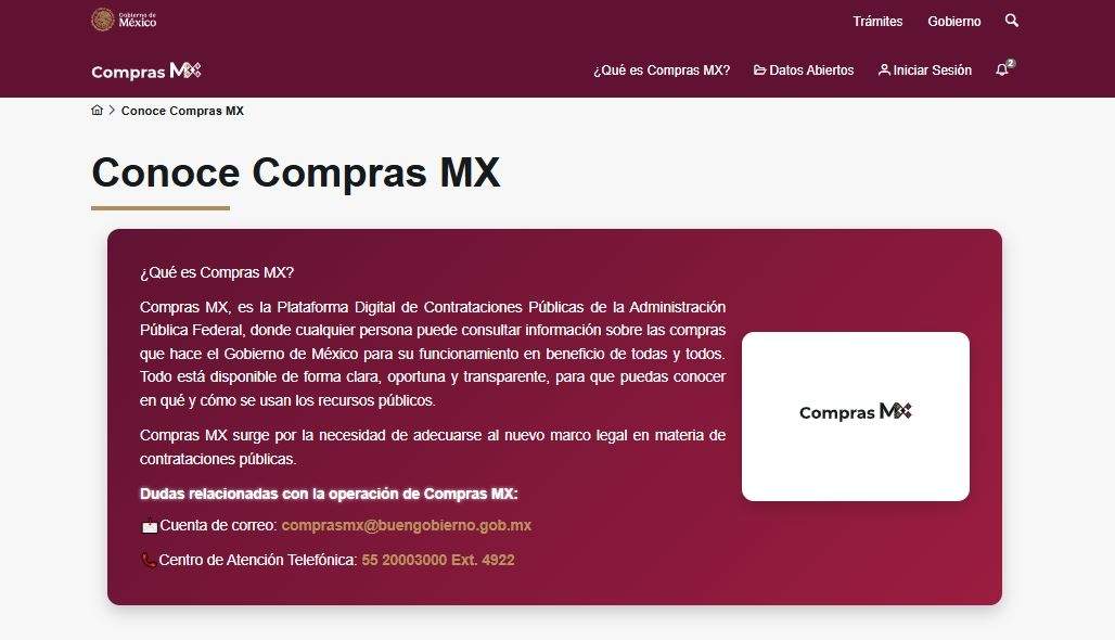 Portal de adquisiciones del gobierno, Compras MX