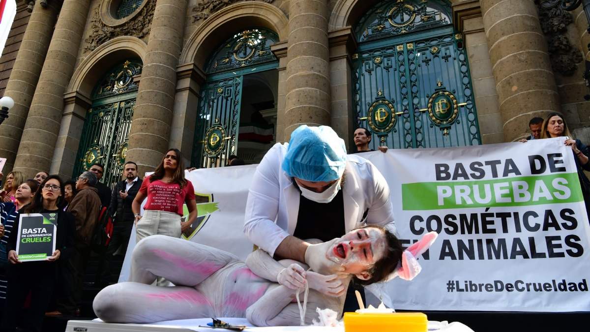 Una protesta contra el uso de animales en pruebas cosméticas en la CDMX