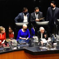 Desalojan a reporteros del salón de plenos del Senado; Sánchez Cordero ofrece disculpas