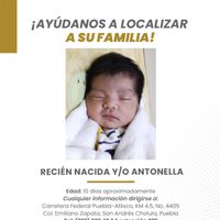 El DIF de Puebla busca a familiares de bebé abandonada en una barranca