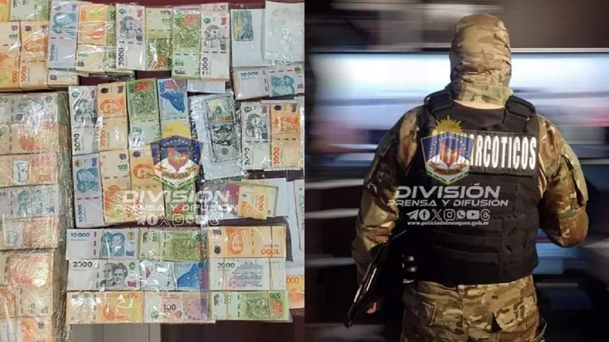 El dinero secuestrado al narcomenudeo suma varios millones de pesos en Neuquén. Fuente (Policía de Neuquén)