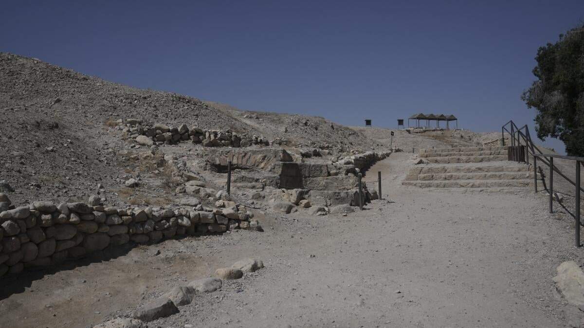 Una imagen del yacimiento arqueológico "Colina del Sultán" cerca de Jericó, Cisjordania