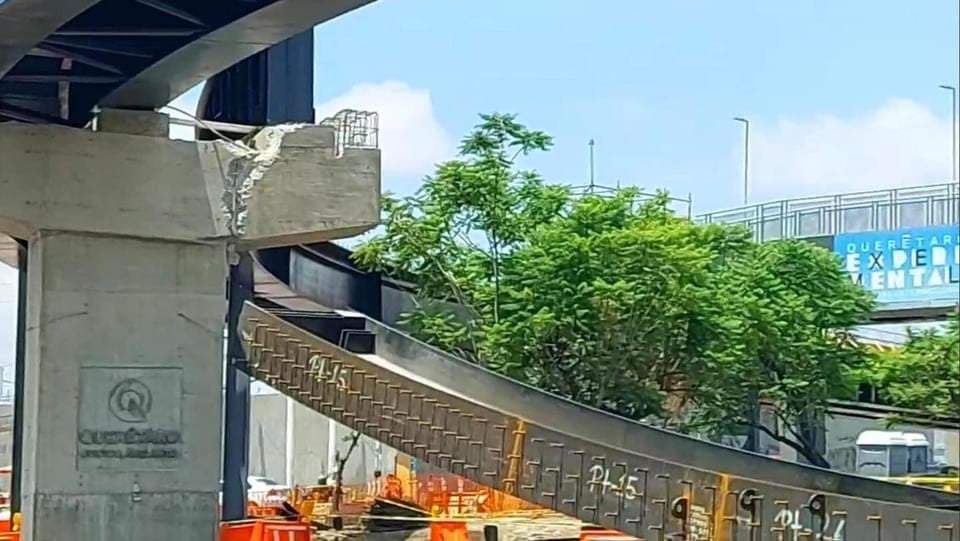 Caída de una trabe en Puente Sombrerete