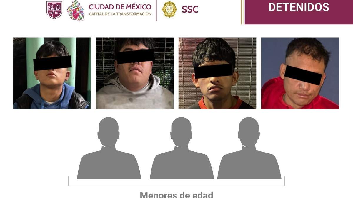 Detienen a siete presuntos extorsionadores, tres de ellos menores de edad, en la CDMX