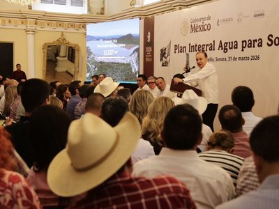Presidenta Sheinbaum invierte más de 11 mil 500 millones en obras hídricas; garantiza 15% más de agua en Hermosillo: Durazo