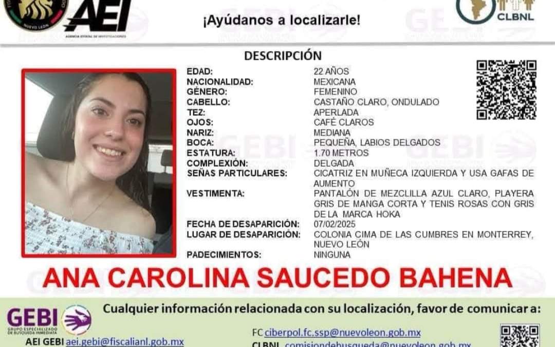 Desaparece en Monterrey sobrina de magistrado de Coahuila