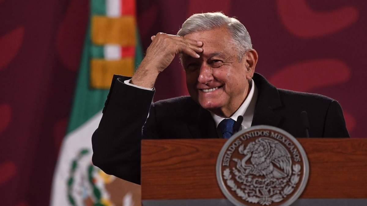 El presidente López Obrador durante la conferencia de prensa en Palacio Nacional