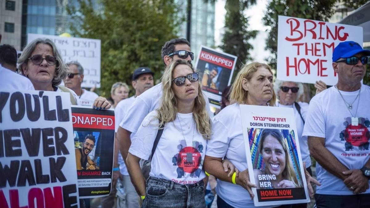Protesta en Tel Aviv para pedir la liberación de los rehenes tomados por Hamás