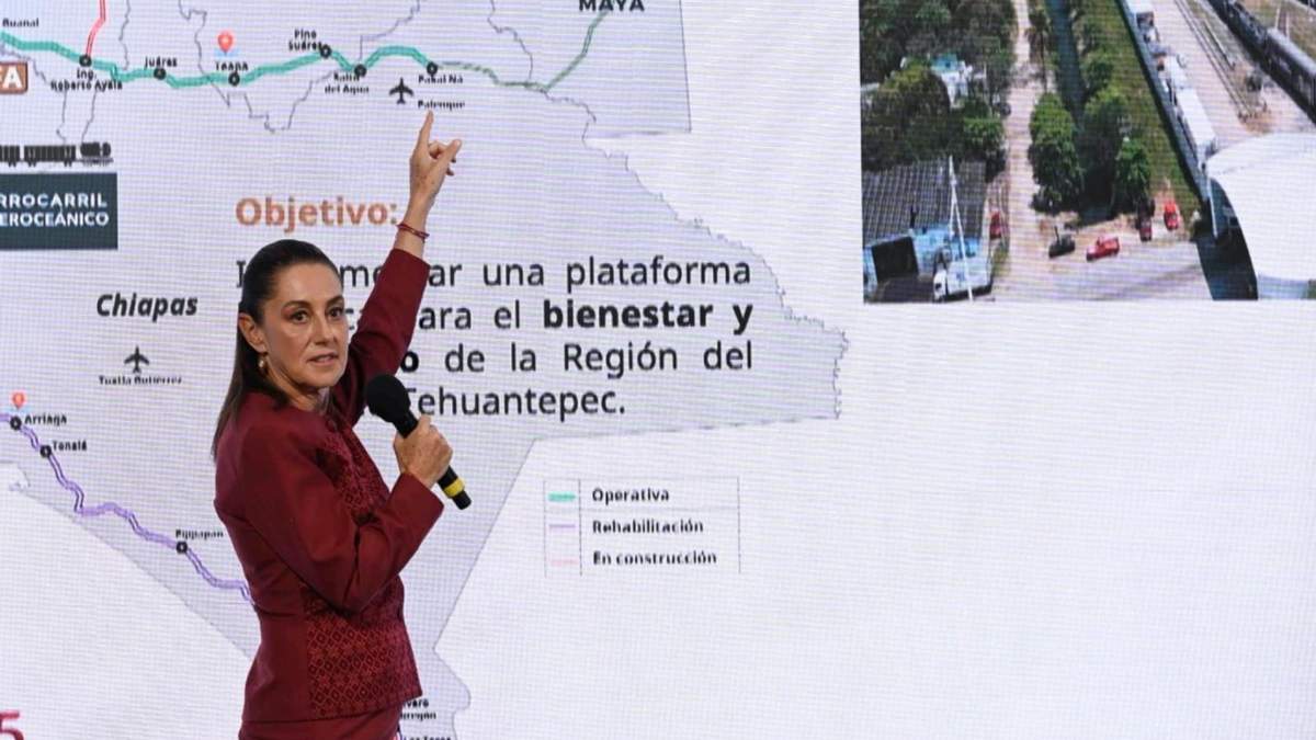 La presidenta Claudia Sheinbaum mostró gráficas durante la conferencia mañanera