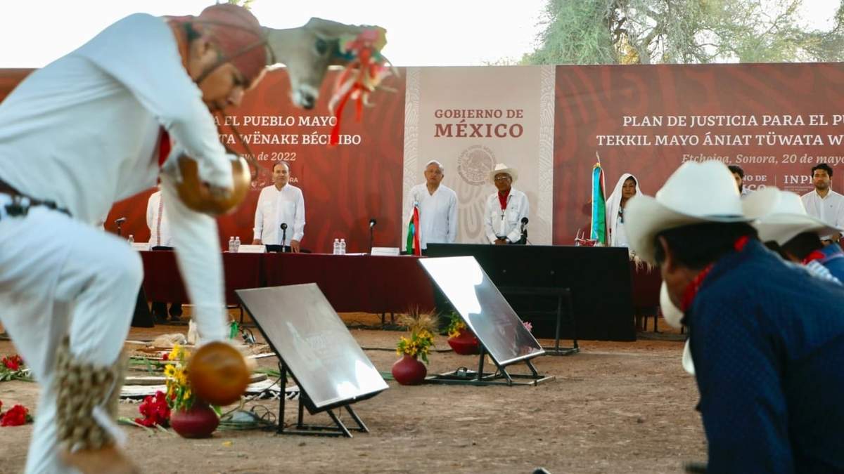 El presidente López Obrador en Etchoja, Sonora