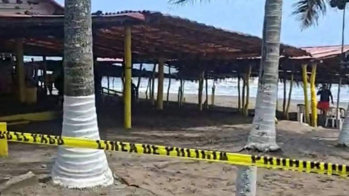 La palapa donde ocurrió el ataque armado