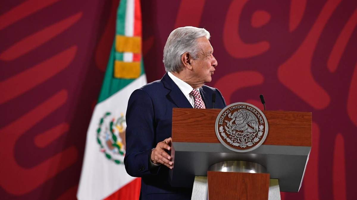 El presidente en Palacio Nacional durante la conferencia matutina