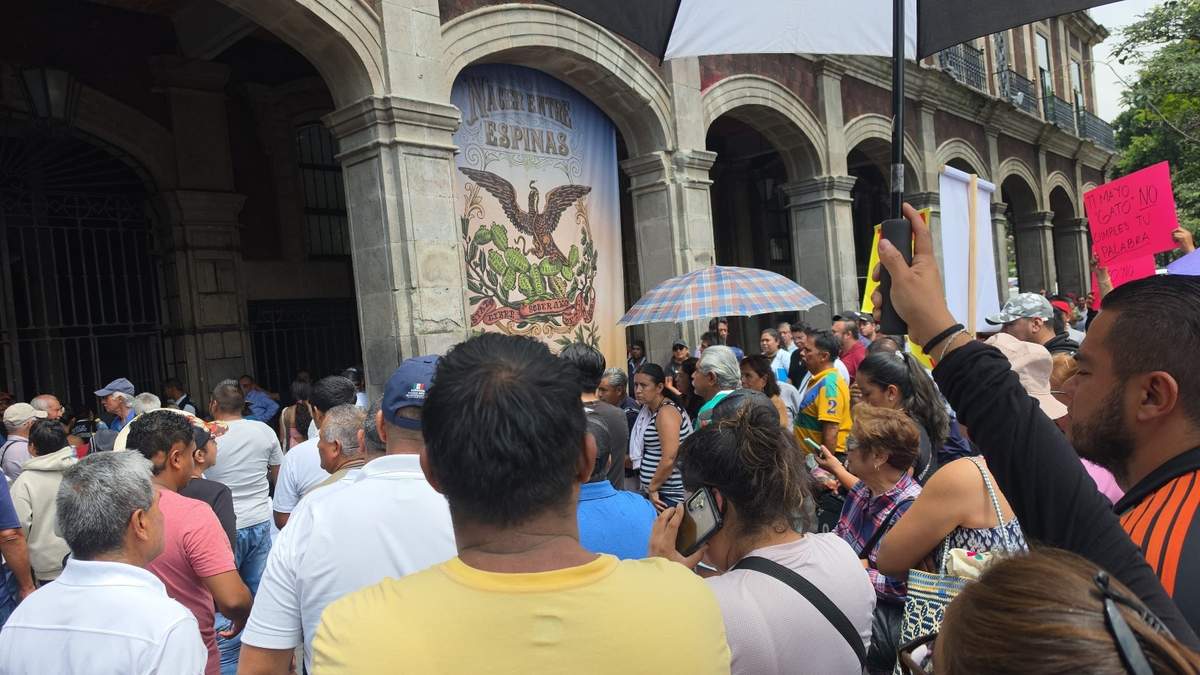 La protesta de transportistas en el Palacio de Gobierno de Morelos