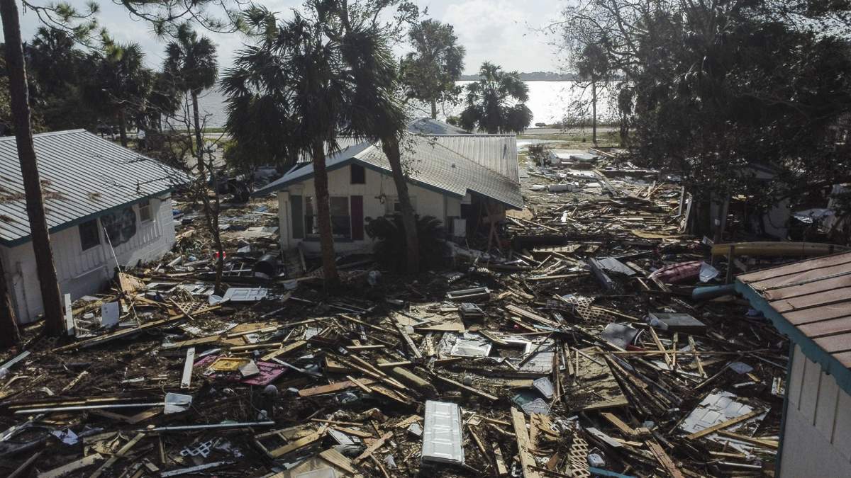 La destrucción en Cedar Key, Florida