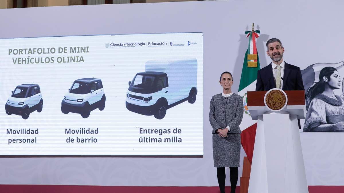Sheinbaum presentó los tres modelos de automóviles compactos eléctricos que tendrán un costo entre 90 mil pesos a 150.000 pesos