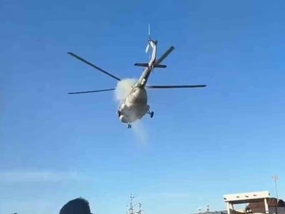 Helicóptero de la Marina se desploma en Mazatlán tras presentar falla en motor (Video)